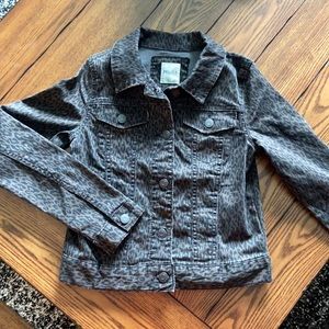 Girls leopard print denim jacket